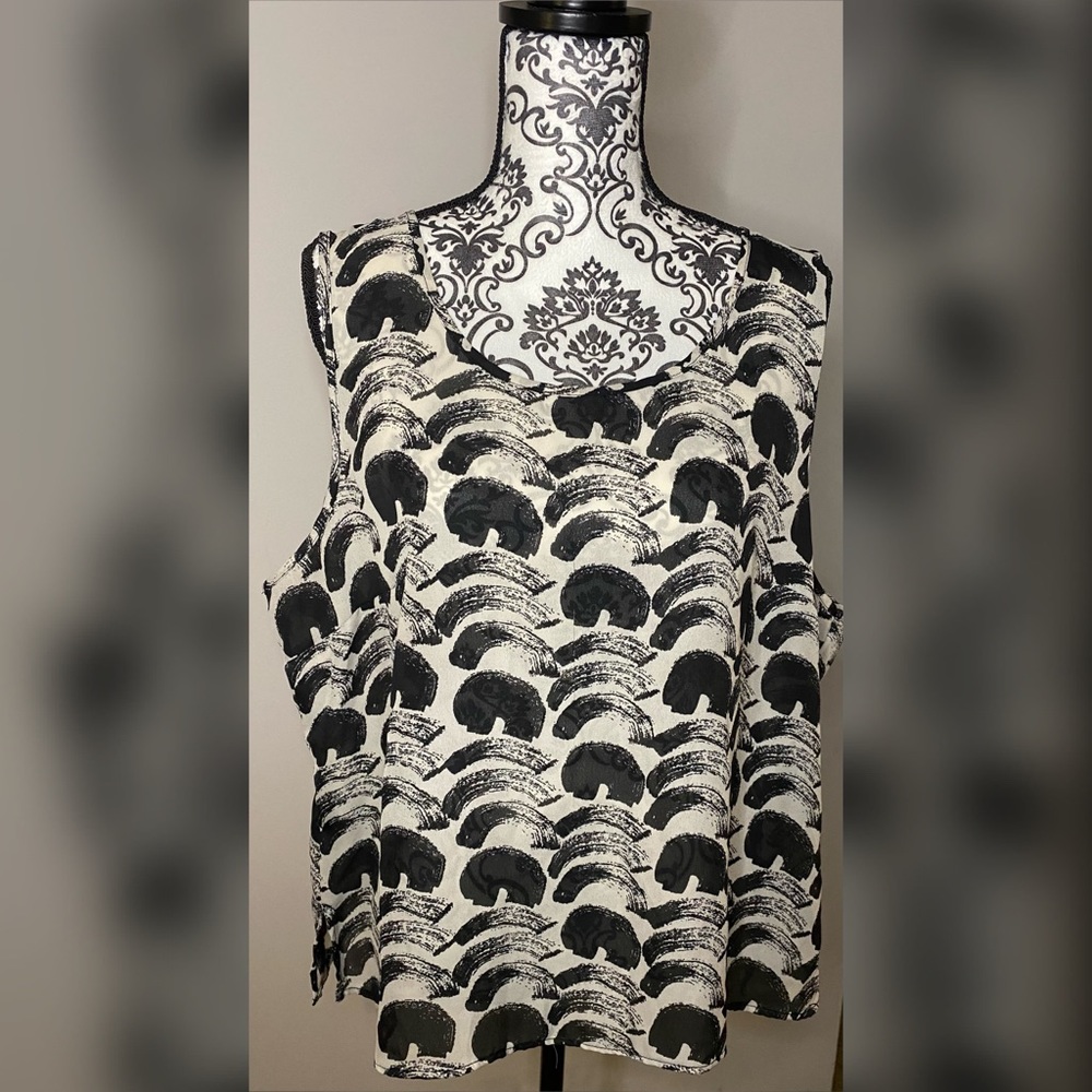 Print sheer blouse